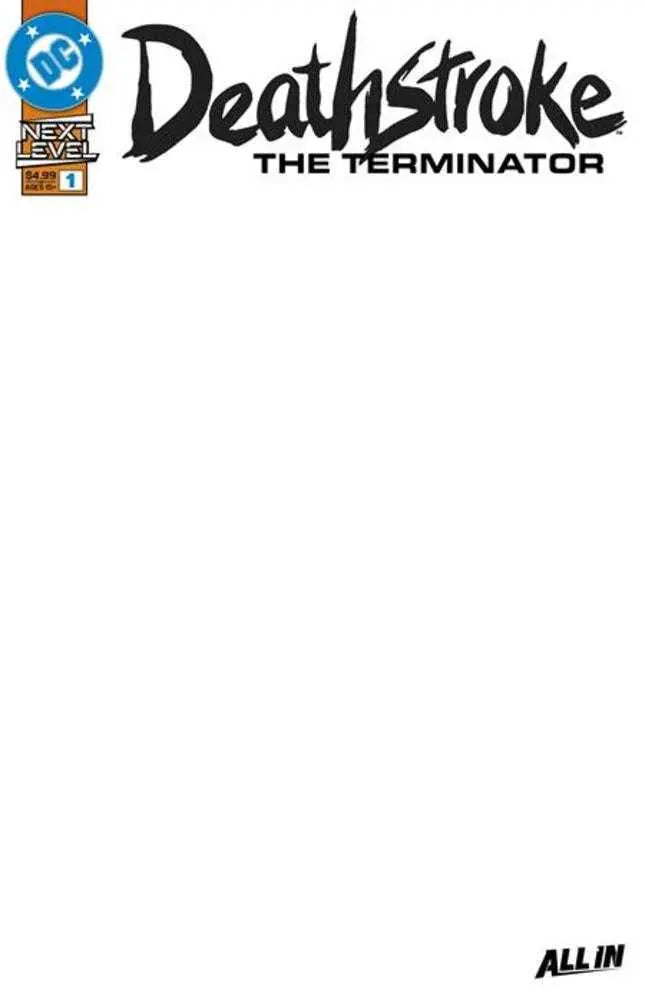 Deathstroke The Terminator #1 Cover F Blank Card Stock Variant DC Comics