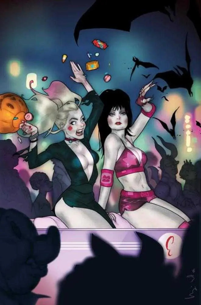 Harley Quinn X Elvira #6 Cover I 1 in 10 Ben Caldwell Full Art Variant Dynamite Entertainment