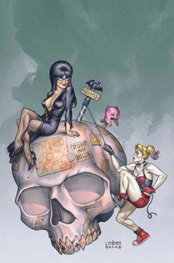 Harley Quinn X Elvira #6 Cover J Inc 1:15 Joseph Michael Linsner Full Art Variant Dynamite Entertainment