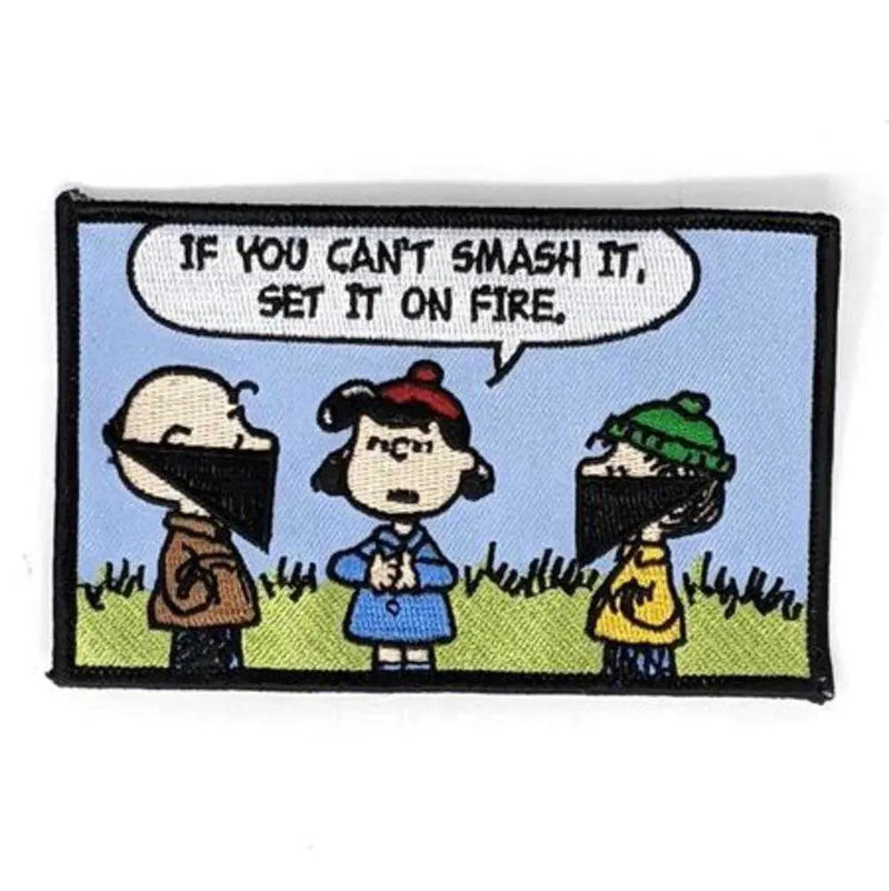 If You Cant Smash It Set It On Fire Embroidered Patch Silver Sprocket