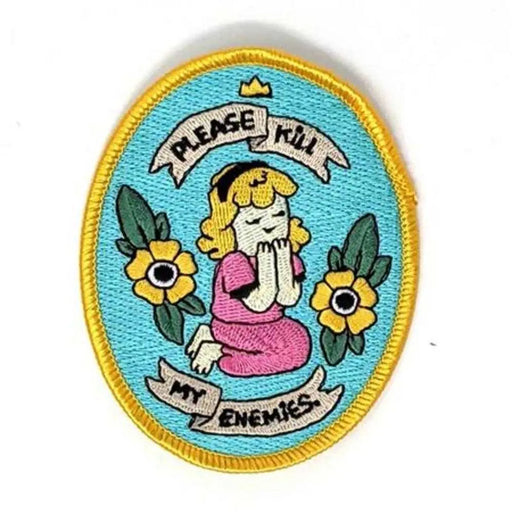 Please Kill My Enemies Embroidered Patch Silver Sprocket