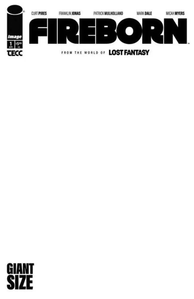 Fireborn #1 Cover E Blank Sketch Variant Image Comics