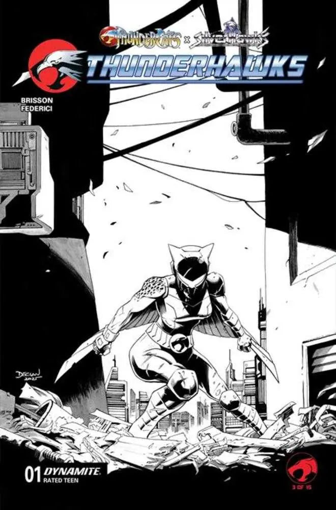 Thundercats X Silverhawks Thunderhawks #1 Cover I 1 in 10 Declan Shalvey Line Art Variant Dynamite Entertainment