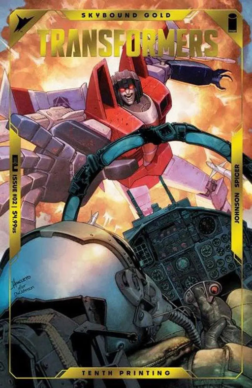 Transformers #2 10 Th Printing Cover B Jay Anacelto & Romulo Fajardo Jr Emboss & Gold Foil Variant Image Comics