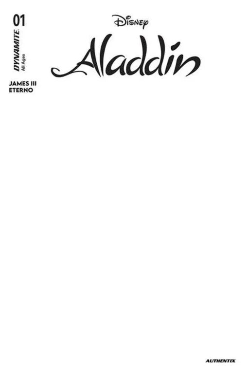 Aladdin #1 Cover E Blank Authentix Variant Dynamite Entertainment