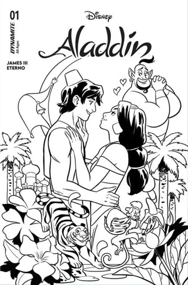 Aladdin #1 Cover I 1 in 10 Natacha Bustos Line Art Variant Dynamite Entertainment