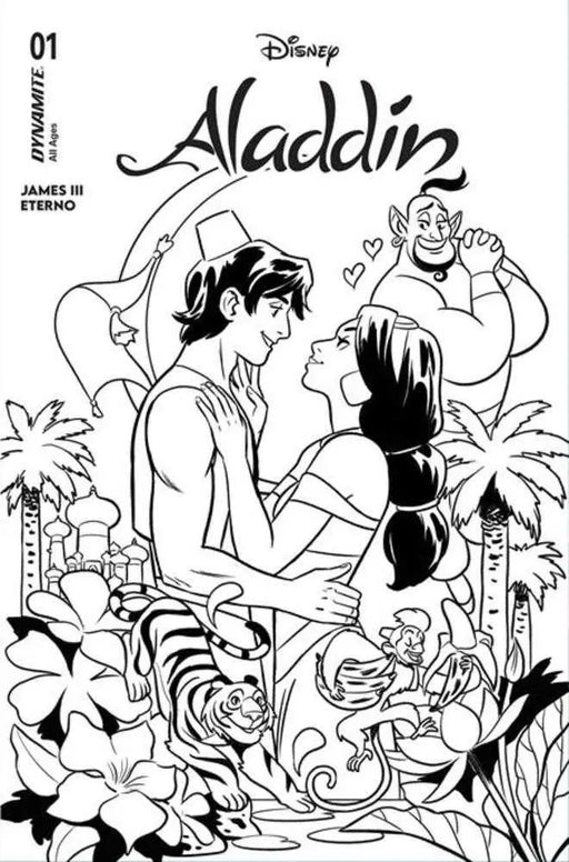 Aladdin #1 Cover I 1 in 10 Natacha Bustos Line Art Variant Dynamite Entertainment