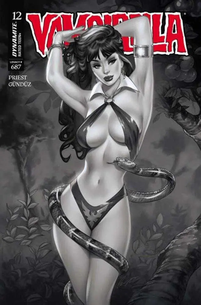 Vampirella #12 Cover N Inc 1:7 Elias Chatzoudis Black & White Variant Dynamite Entertainment