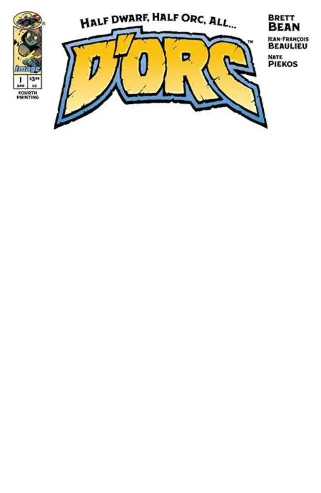 D'orc #1 4th Printing Cover B Blank Sketch Variant Image Comics
