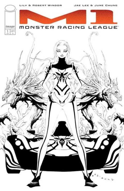 M1 Monster Racing League #1 Cover E 1 in 50 Jae Lee Black & White Variant Image Comics