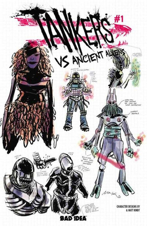 Tankers vs Ancient Aliens #1 (Of 4) Cover F Inc 1:20 Matt Kindt Design Variant Bad Idea