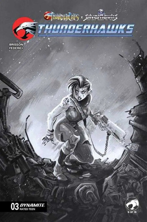 Thundercats X Silverhawks Thunderhawks #3 Cover G 1 in 10 Alessendro Ranaldi Line Art Variant Dynamite Entertainment