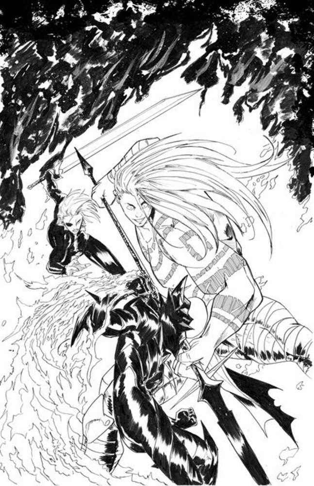 Fireborn #4 Cover C 1 in 25 Patrick Mulholland Black & White Full Art Variant Image Comics