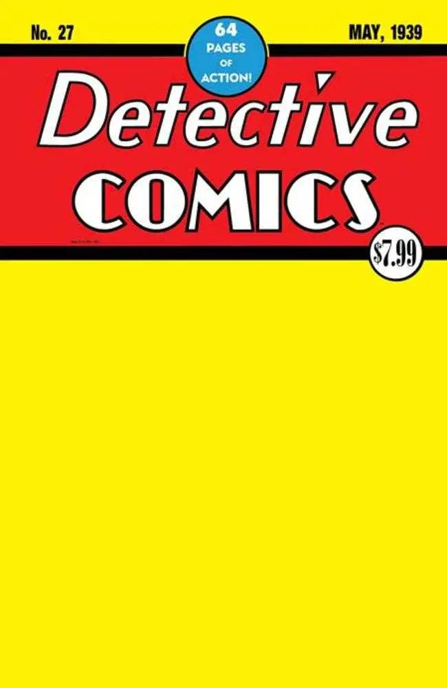 Detective Comics #27 Facsimile Edition Cover C Blank Card Stock Variant (2026) DC Comics