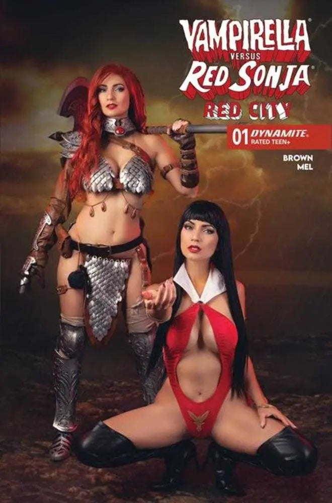 Vampirella vs Red Sonja Red City #1 Cover E Cosplay Vampirella And Red Sonja Ivycosplay Variant Dynamite Entertainment