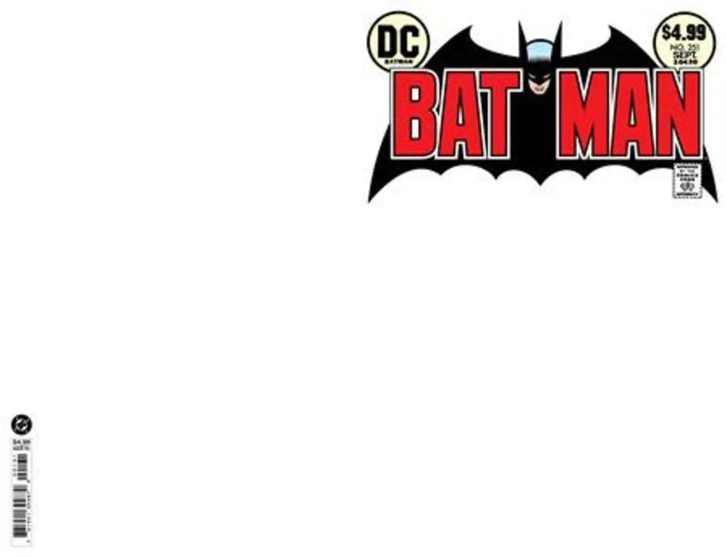 Batman #251 Facsimile Edition Cover B Blank Card Stock Variant DC Comics