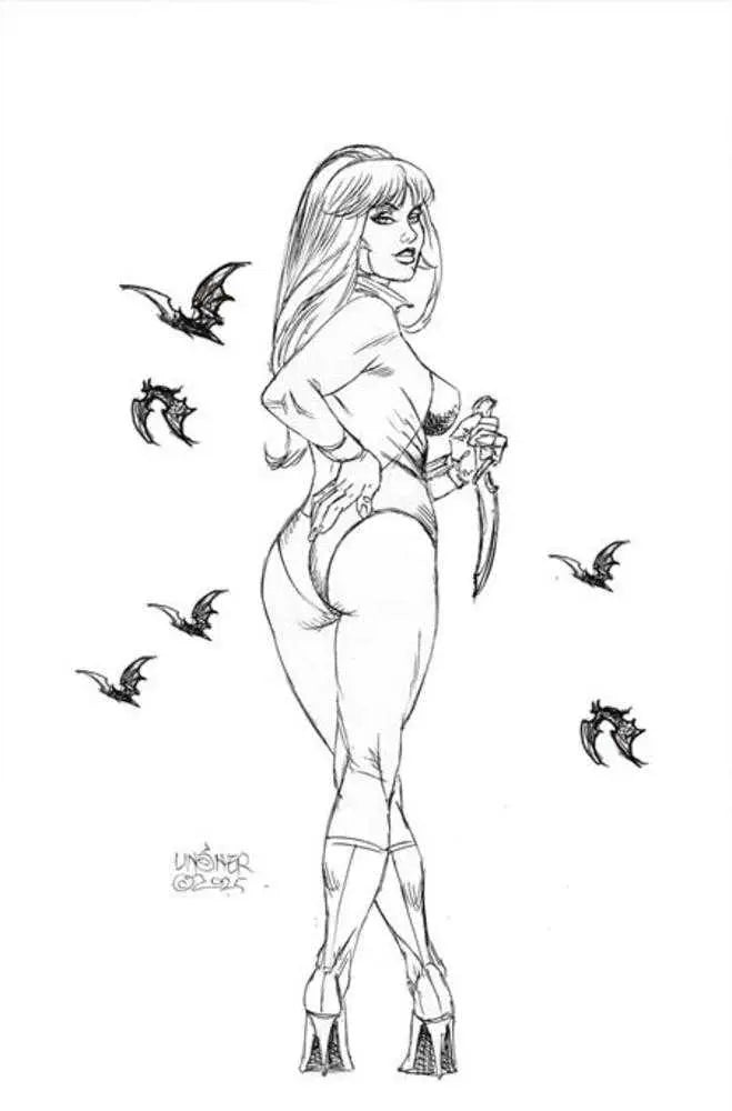 Vampirella (2026) #4 Cover O 1 in 10 Joseph Michael Linsner Line Art Full Art Variant Dynamite Entertainment