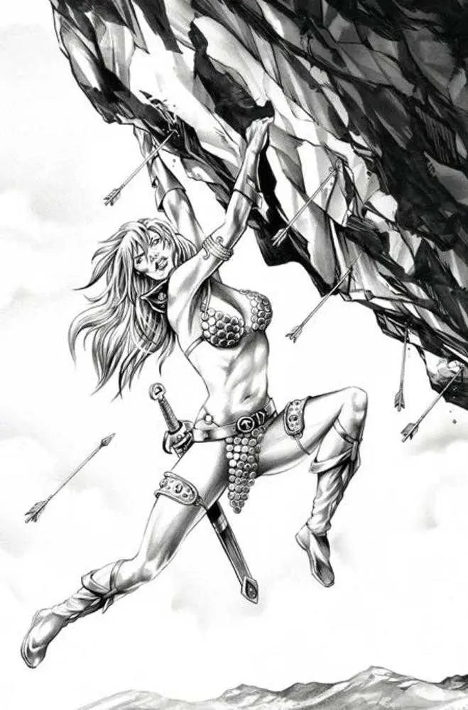 Red Sonja She Devil With A Sword #4 Cover N Inc 1:7 Mike Rooth Black & White Full Art Variant Dynamite Entertainment
