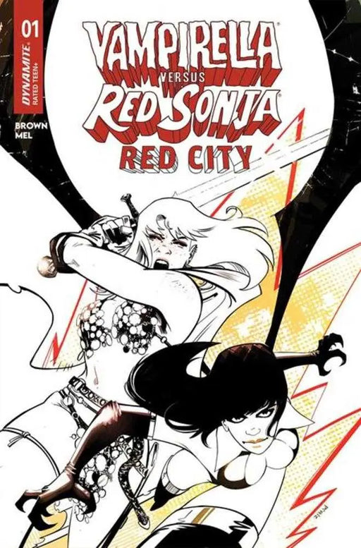 Vampirella vs Red Sonja Red City #1 Cover L Inc 1:5 Sebastian Piriz Line Art Variant Dynamite Entertainment