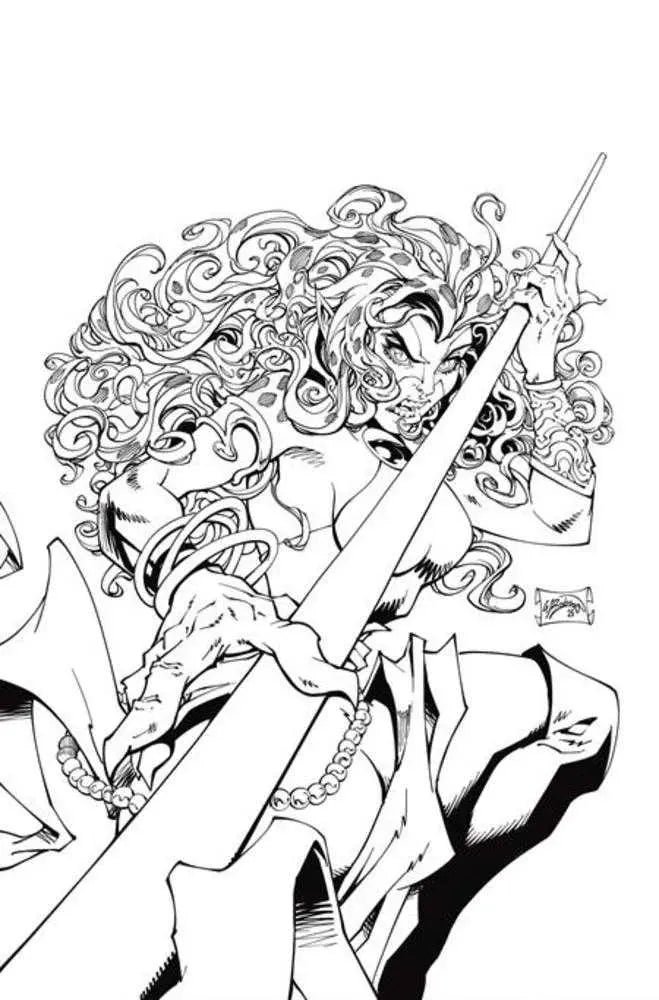 Thundercats Cheetara #1 Cover O Inc 1:7 Will Robson Line Art Full Art Variant Dynamite Entertainment