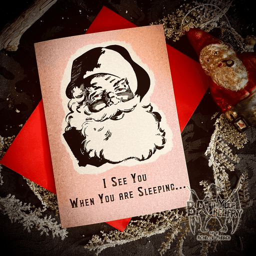 Creepy Vintage Santa Christmas Card