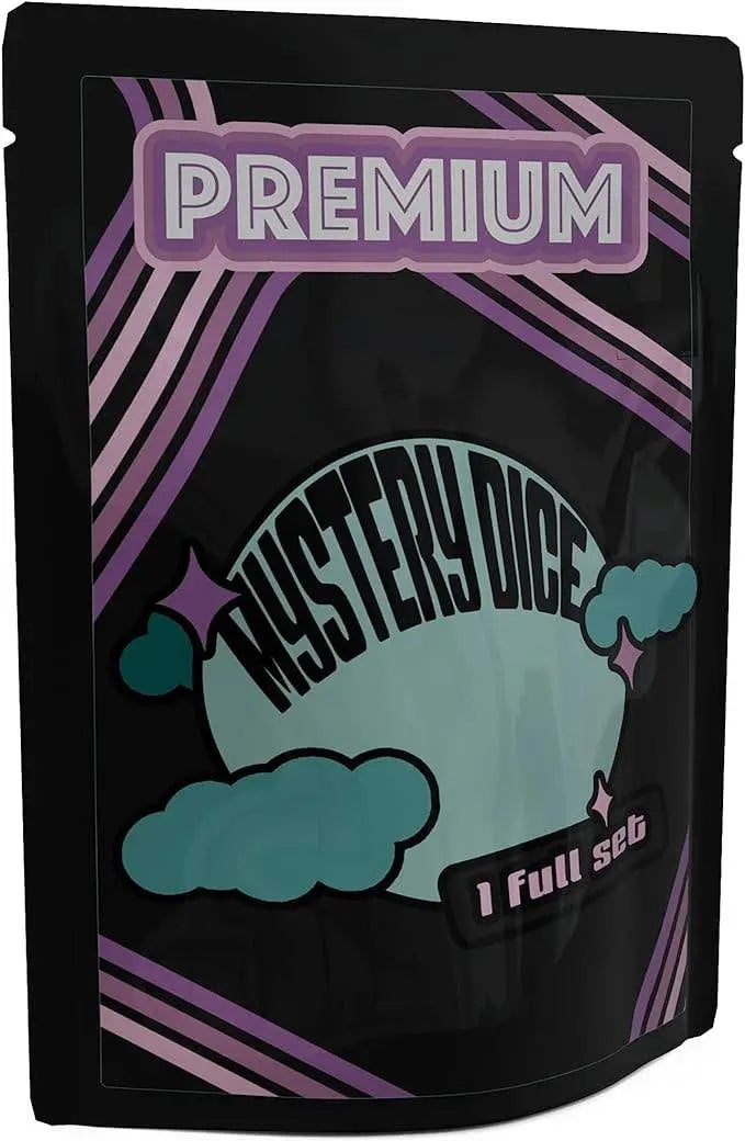 Premium Mystery Dice - 7 Polyhedral Dice, D&D Pin & Sticker 1985 Games