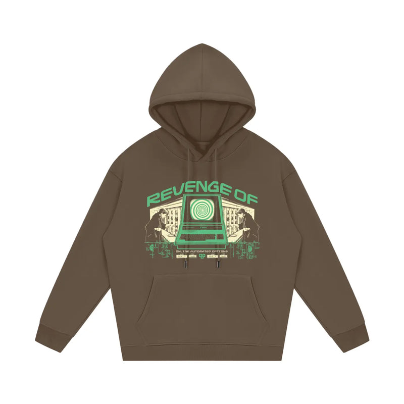 Automat Access [Dark Brown] - Streetwear Unisex Fleece Hoodie Revenge Of