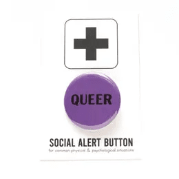 QUEER LGBTQ+ pinback button gift lgbtq+ badge pin