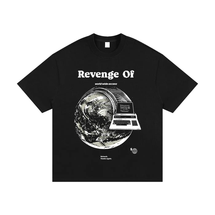 The Last World Wide Access [Black/White] - Essential Heavyweight Cotton T-Shirt Revenge Of