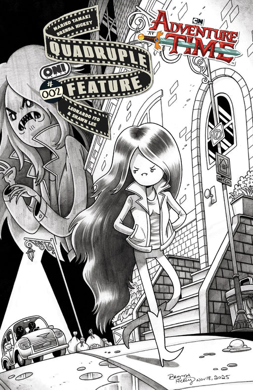 Adventure Time Quadruple Feature #2 Cover D Inc 1:20 Brenda Hickey Black & White Variant Oni Press