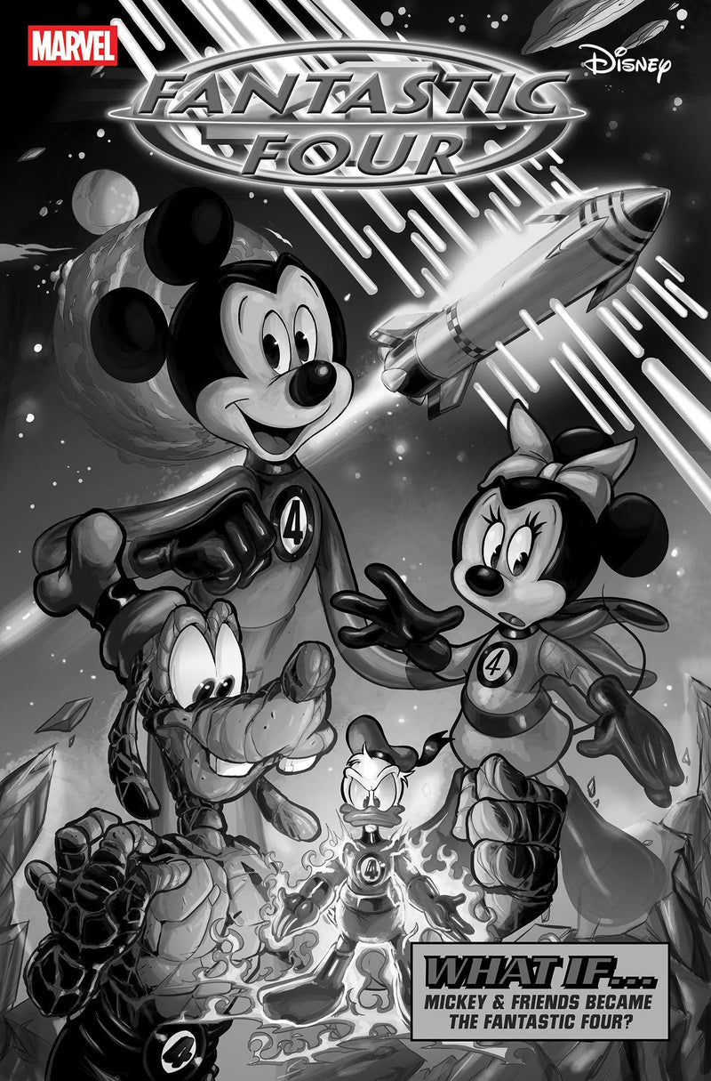Fantastic Four #30 Ciro Cangialosi Black And White Disney What If? Fantastic Four Homage Variant [Doom] Marvel Comics