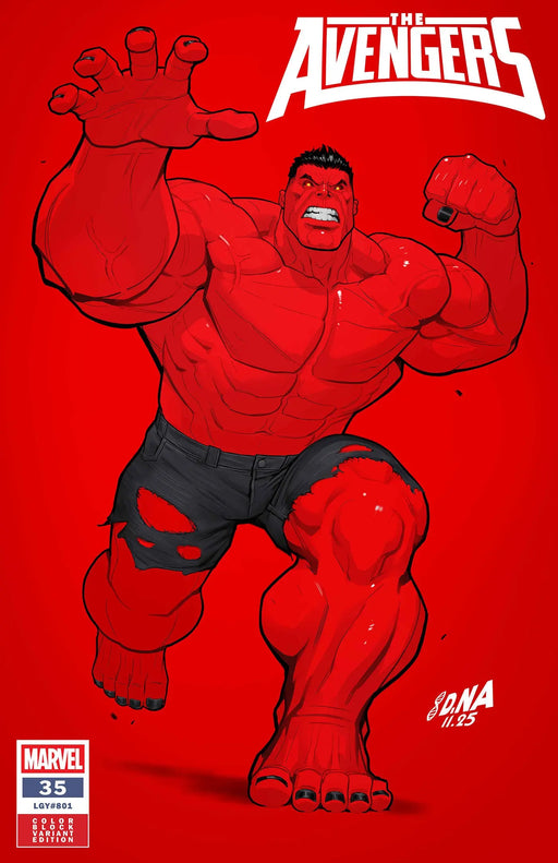 Avengers #35 David Nakayama Color Block Red Variant Marvel Comics