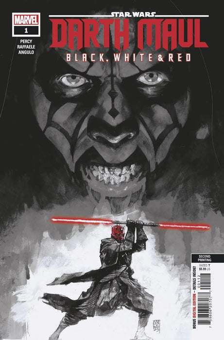 Star Wars: Darth Maul - Black, White & Red #1 Alex Maleev 2nd Print Variant Marvel Comics