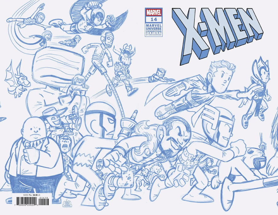 X-Men #14 Chris Giarrusso Marvel Universe Connecting Blue Line Sketch Wrap Variant G Marvel Comics