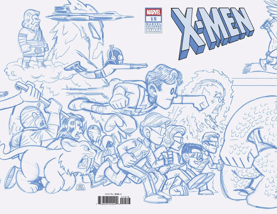 X-Men #15 Chris Giarrusso Marvel Universe Connecting Blue Line Sketch Wrap Variant O Marvel Comics