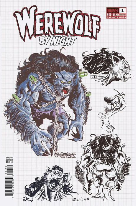 Werewolf By Night: Red Band #4 Sergio Davila Design Variant [Polybagged] Marvel Comics