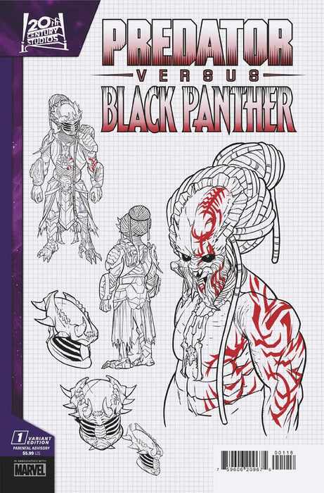 Predator vs. Black Panther #1 Chris Allen Design Variant Marvel Comics