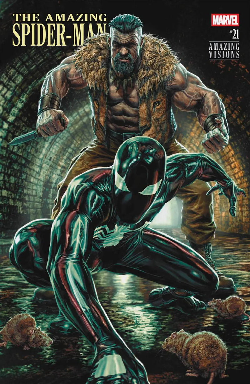 Comic book cover featuring Spider-Man and a muscular figure with fur, titled 'The Amazing Spider-Man'.
