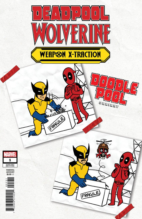 Deadpool/Wolverine: Weapon X-Traction #1 Doodlepool Variant Marvel Comics