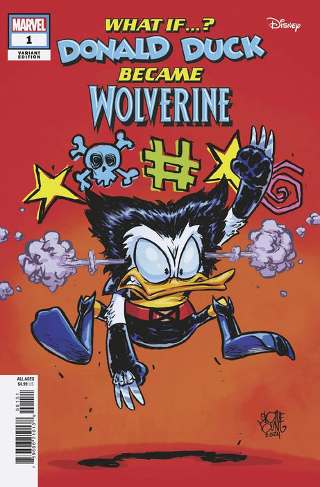 Marvel & Disney: What If...? Donald Duck Became Wolverine #1 Skottie Young Varia Nt Marvel Comics