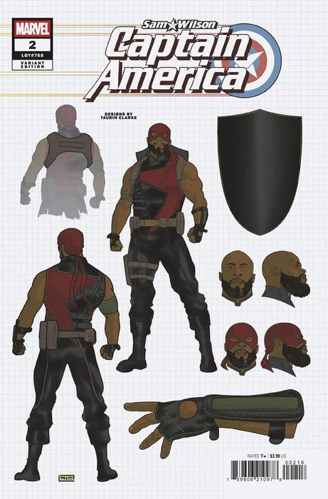 Sam Wilson, Captain America #2 Taurin Clarke Design Variant Marvel Comics