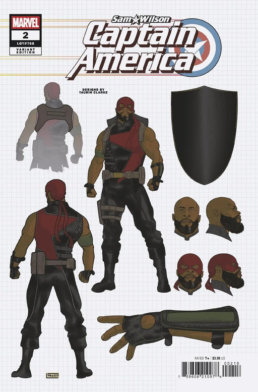 Sam Wilson, Captain America #2 Taurin Clarke Design Variant Marvel Comics