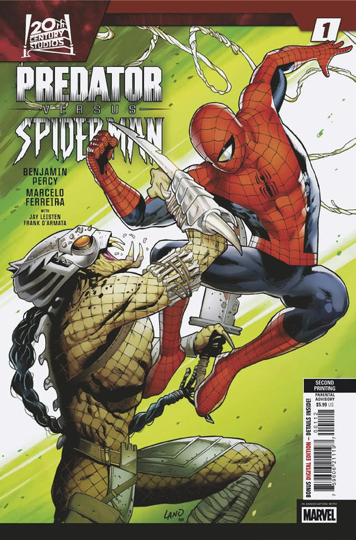 Predator vs. Spider-Man #1 Greg Land 2nd Print Variant Marvel Comics