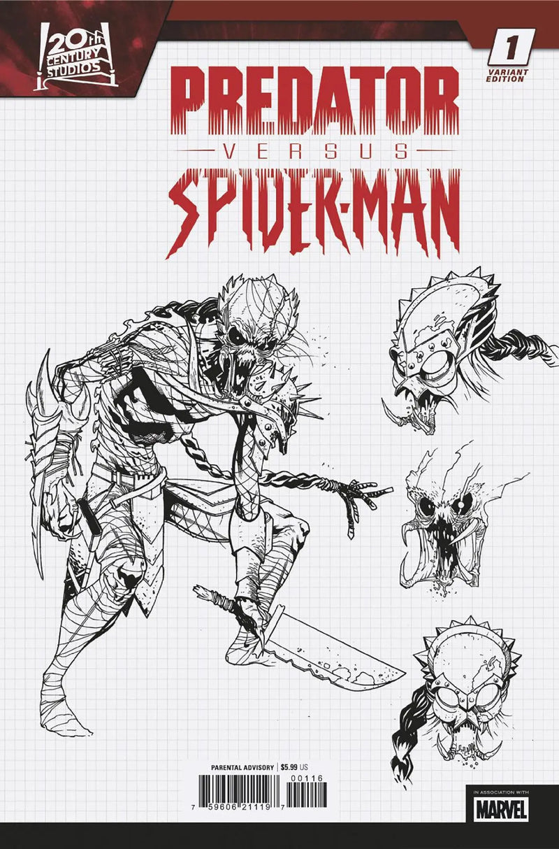Predator vs. Spider-Man #1 Marcelo Ferreira Design Variant Marvel Comics