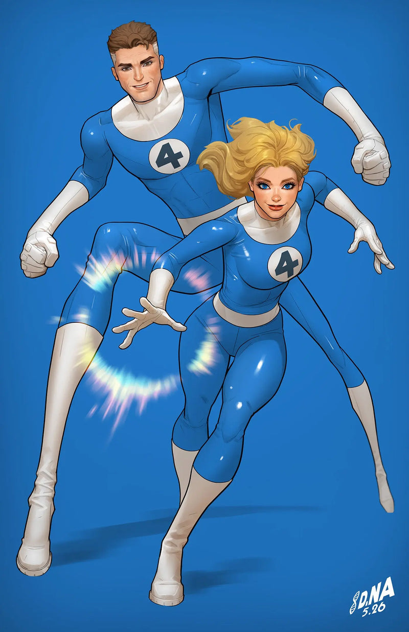 Fantastic Four #14 David Nakayama Color Block Blue Full Art Variant Marvel Comics