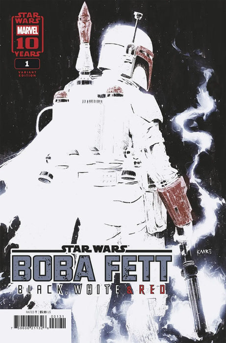 Star Wars: Boba Fett   Black, White & Red #1 Kaare Andrews Variant Marvel Comics