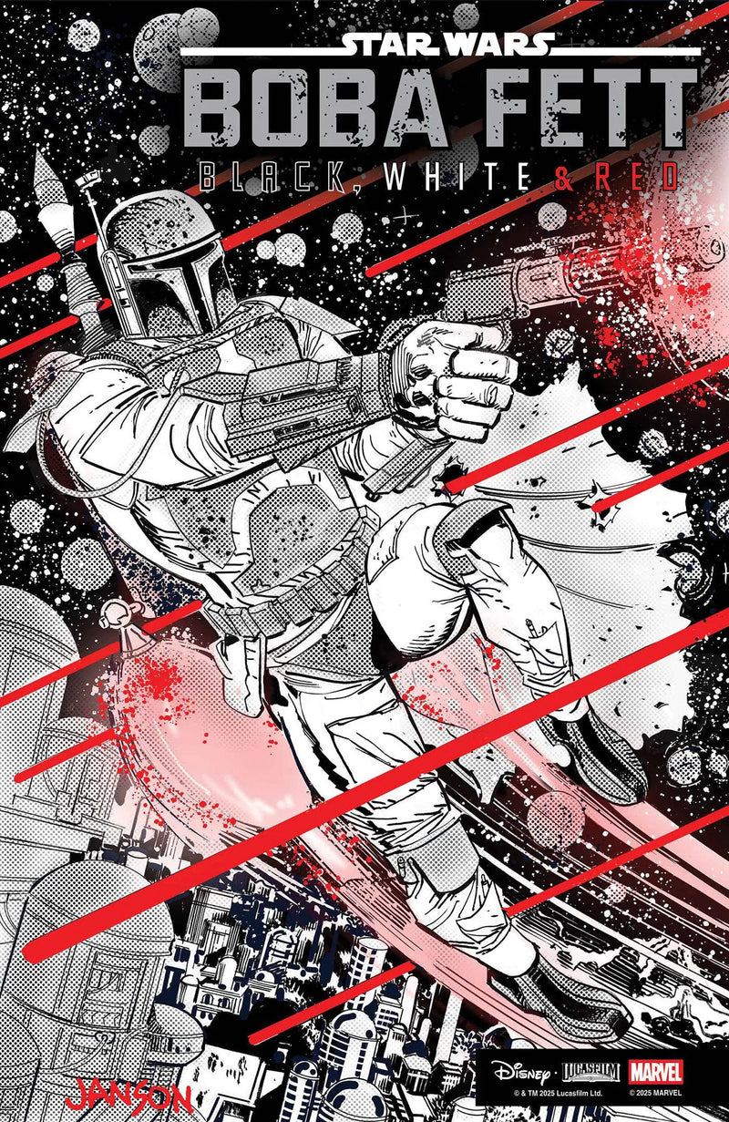 Star Wars: Boba Fett   Black, White & Red #3 Klaus Janson Variant Marvel Comics