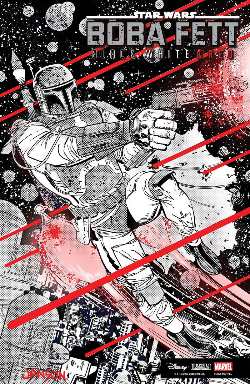 Star Wars: Boba Fett - Black, White & Red #4 Dave Wachter Variant Marvel Comics