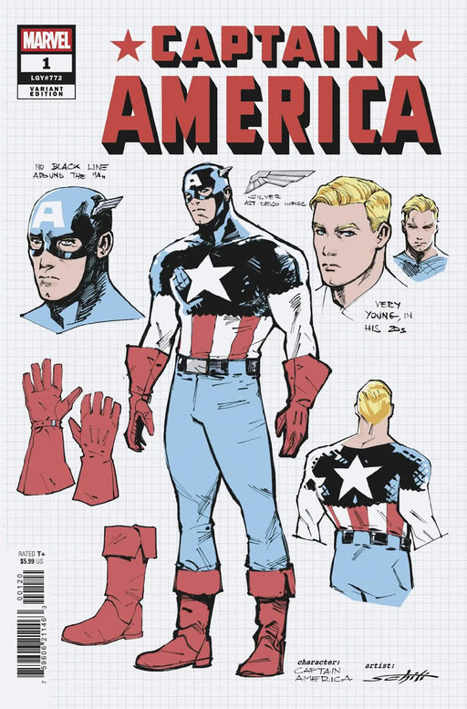Captain America #1 Valerio Schiti Design Variant Marvel Comics