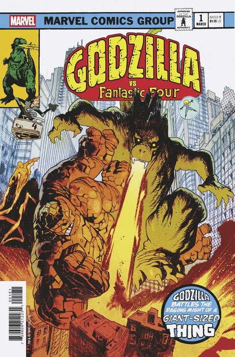 Godzilla vs. Fantastic Four #1 James Harren Godzilla King Of The Monsters Homage Variant Marvel Comics